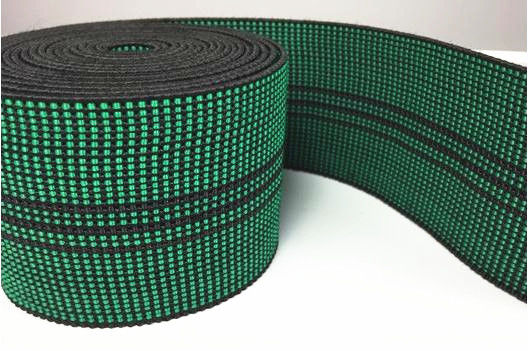 China Innengurtbreite des gewebten Materials der sofazusätze grüne Farbelastische 2 Zoll fournisseur