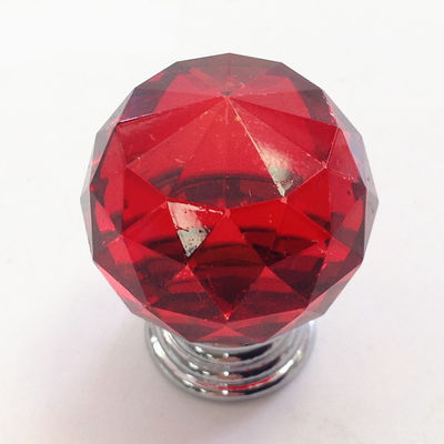 China Ziehen Sie Griff-Griff-Kristallbergkristall-Knopf-rotes Orange oder transparent für Möbel fournisseur