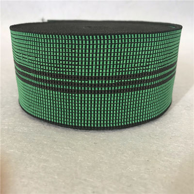 China Grünes elastisches gewebtes Material der Breiten-50mm mit 3 schwarzen Linien Zahl 350B# fournisseur