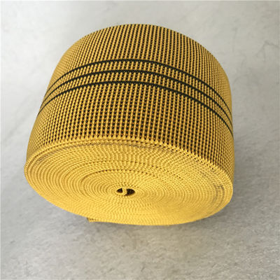 China Sofa-des gewebten Materials des 70% Verlängerungsgewebten materials der Breiten-7cm Gelbfarbe gemacht durch malaysischen Gummi fournisseur