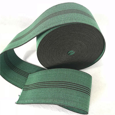 China Dauerhaftes synthetischer Gummi-elastisches gewebtes Material für Sofa in grüner Farbe 6cm 460B# fournisseur