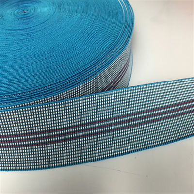 China PET des 50mm Blau-Sofa-elastisches gewebten Materials chinesisches Gummigarn-Material fournisseur