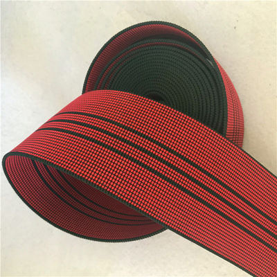 China 50mm Rot des hohe Hartnäckigkeits-Möbel-gewebten Materials im Freien mit 3 schwarzen Linien fournisseur